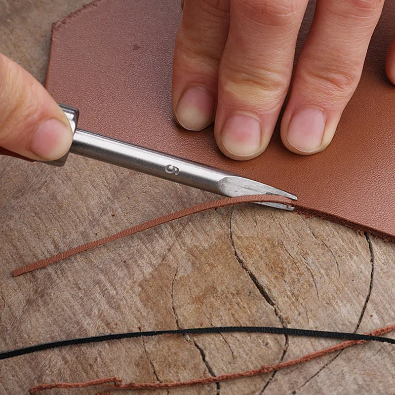 Leather Knife Edge Beveler Sharp Cutting Tool V-shaped Blade Leather Trimming Chipper Handmade DIY Leather Shoveling Tools