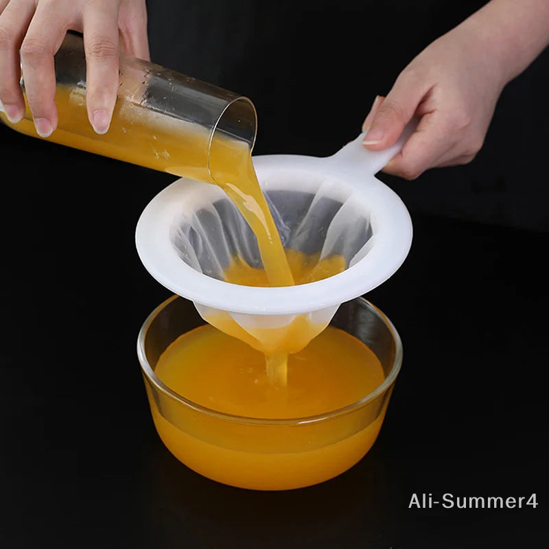 80/100/120/200/400 Mesh Ultra-fine Mesh Strainer Kitchen Nylon Mesh Filter Spoon for Suitable for Soy Milk Coffee Milk Yogurt