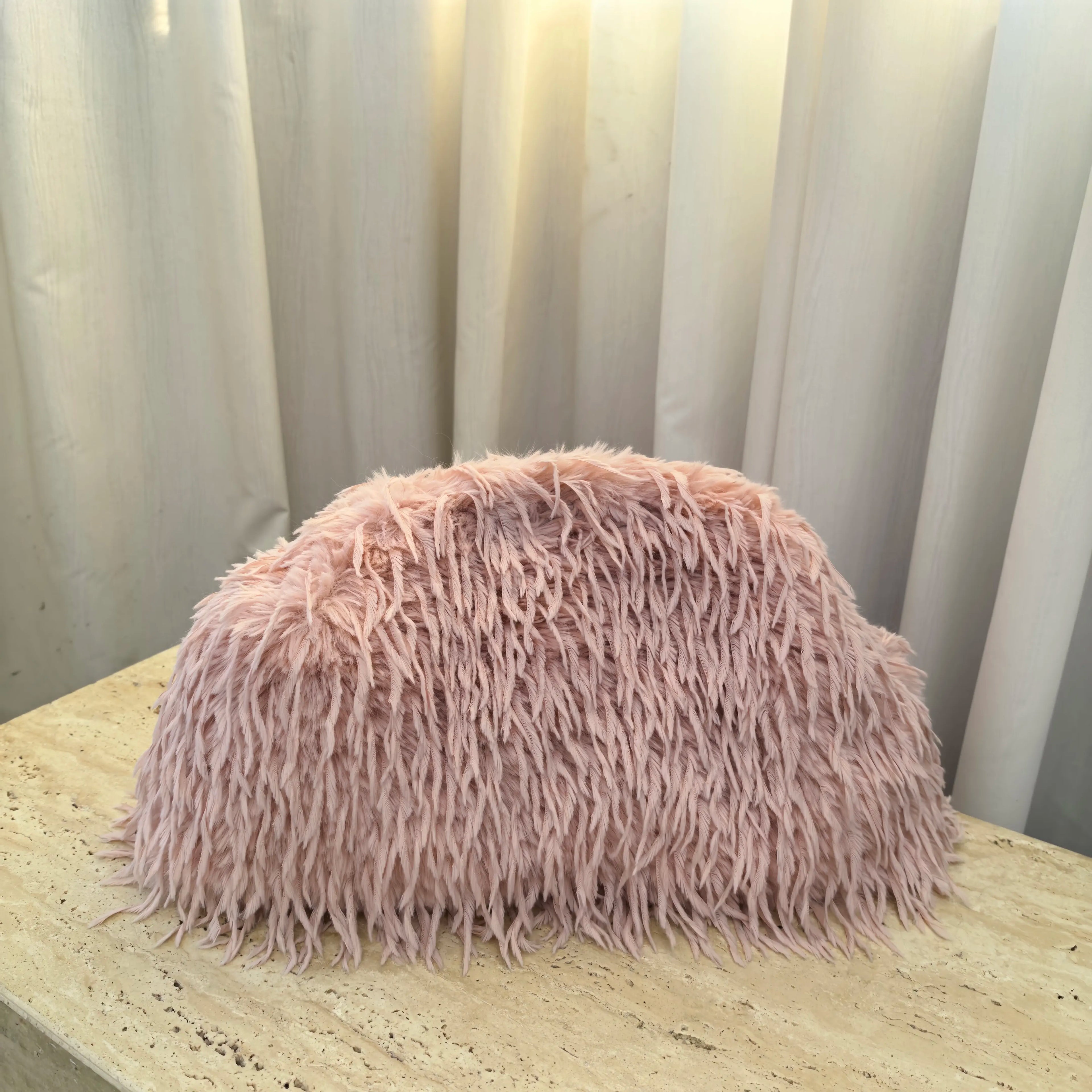 Fluffy Bag Feather Large Cloud Bag Pleated Clutch Bag Plush fairy Bag