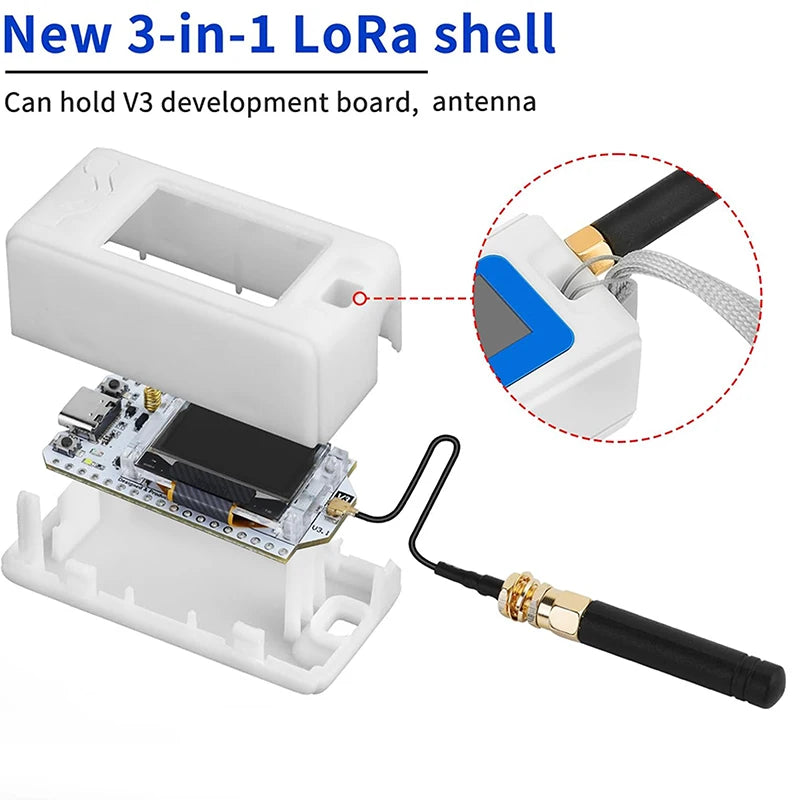 Heltec V3 Meshtastic ESP32 SX1262 LoRa 32  Dev-Board Kit Case 915MHz Multi-Band WiFi BLE OLED USB-C  Support  Arduino IoT