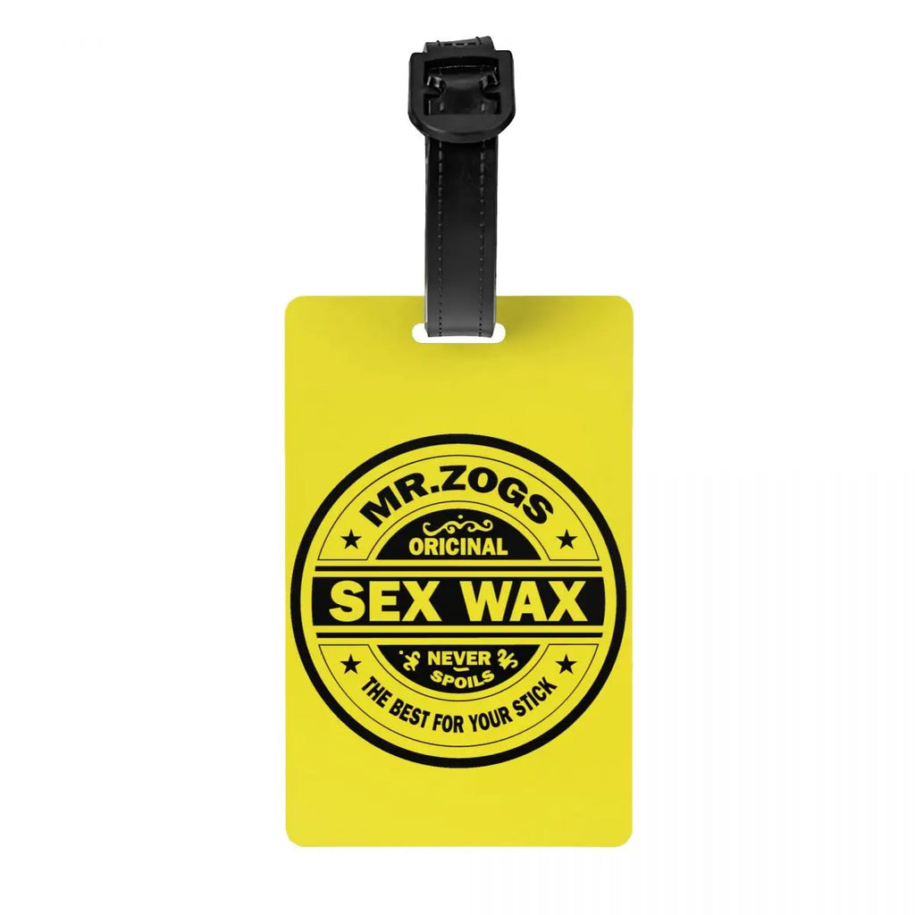Custom Mr Zogs Sex Wax Luggage Tag With Name Card Surfing Surf Gift Privacy Cover ID Label for Travel Bag Suitcase