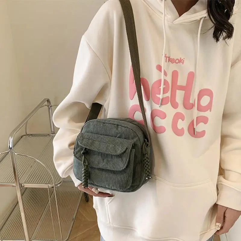 Women Casual Crossbody Bag Zipper Closure Adjustable Shoulder Strap Large Capacity Multi Pockets Daily Messenger Bag