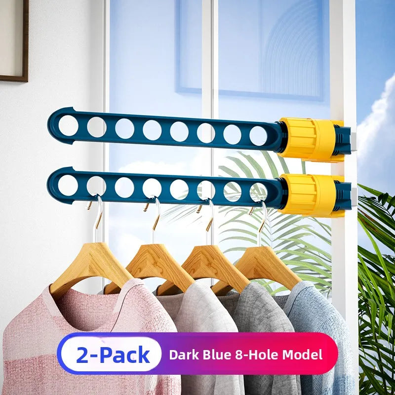 Travel-Friendly Window Frame Clothes Drying Rack Clip-On Small Size Balcony Clothesline Outdoor Clothes Hanger Plastic Material