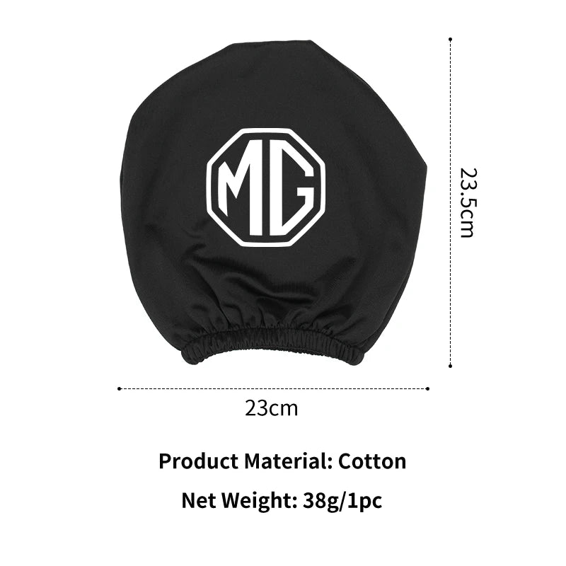 Car Black Seat Cover Headgear Headrest Covers Decoration For Morris Garages MG 3 5 6 7 HS ZS GS Hector TF GT ZR RX5 RX8 350 550