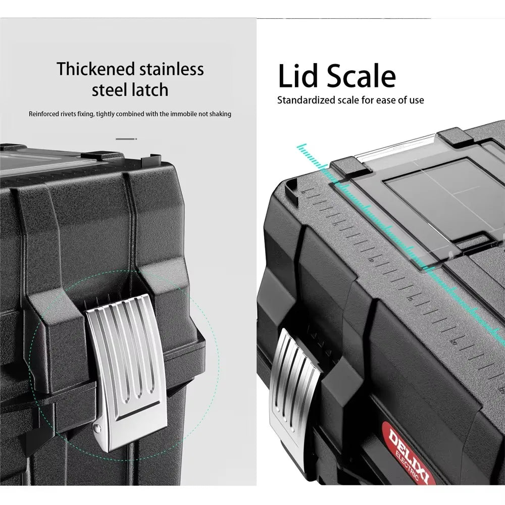 Multifunctional Tool Storage Box Plastic ABS Multiple Specifications with Handle Portable Tool Organizer Thickened