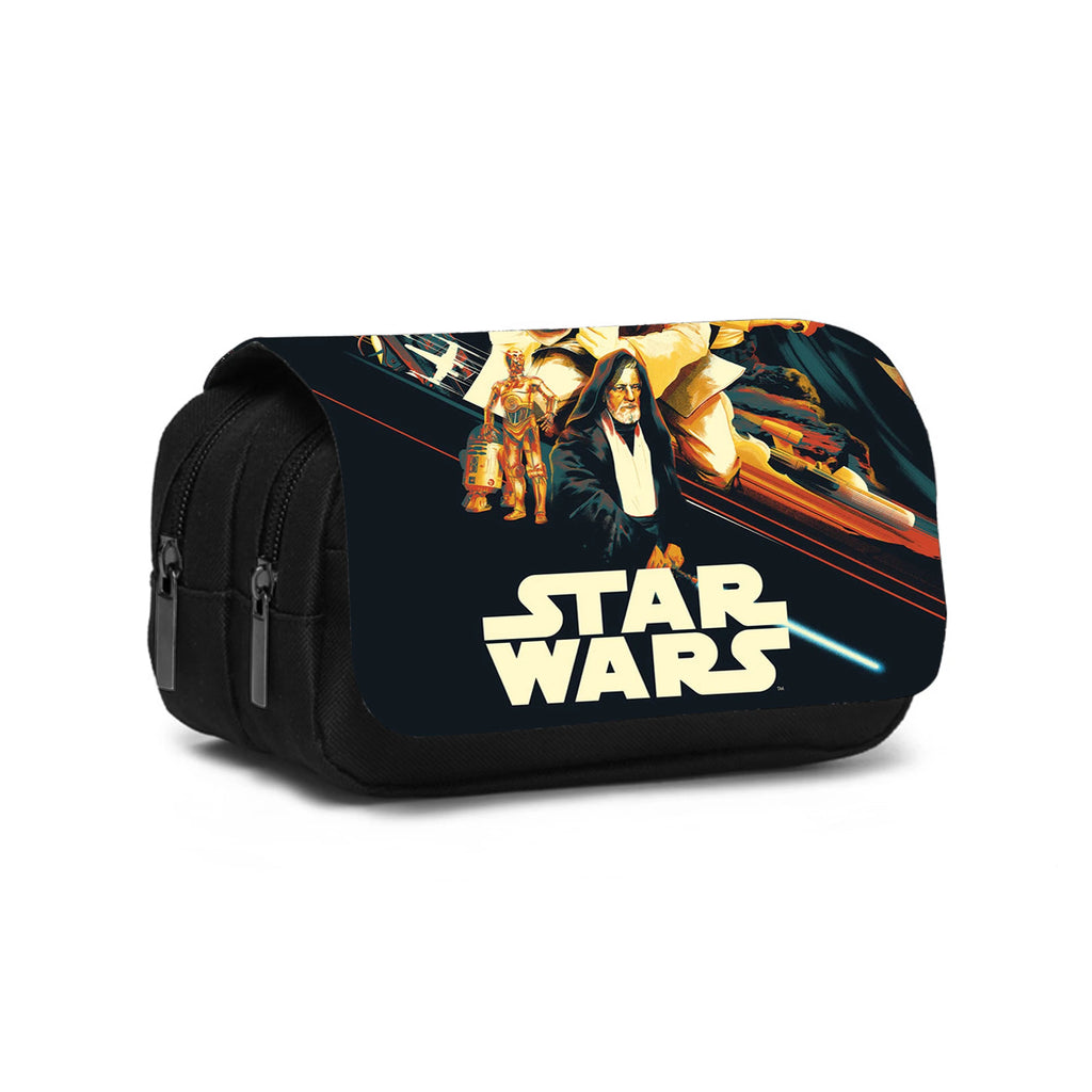 Star Wars Movie Double layered Pencil Case Large Capacity Stationery Organizer Bag for Boy Girls and Students Pen Bag