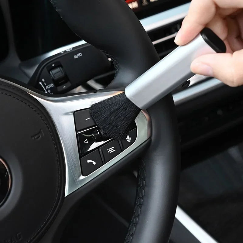 5/1Pcs Car Retractable Interior Cleaning Brush Air Conditioner Computer Detailing Brush Keyboard Plastic Handle Wool Brush