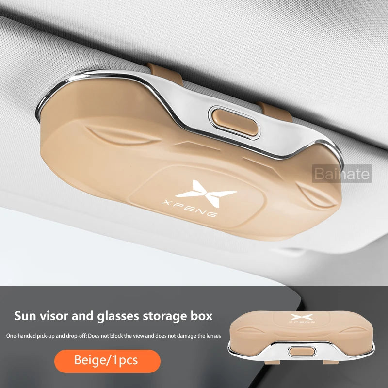 Car Glasses Box Sun Visor Glasses Holder For XPENG G6 P7 G9 MONA M03 G3 P5 2025 Shock-proof Eyeglasses Storage Case Accessories