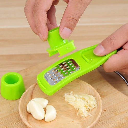 1 Pcs Mini Garlic Grinder Garlic Press Kitchen Ginger Garlic Mash Cutter Manual Garlic Mashing Green Kitchen Gadgets Accessories