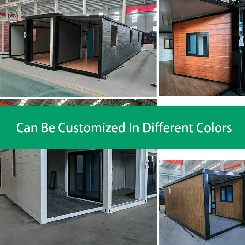 3 Bedrooms Expandable Container House 2 Story Fold Up Portable Office Prefab Modular Waterproof Eco-Friendly Modern Design