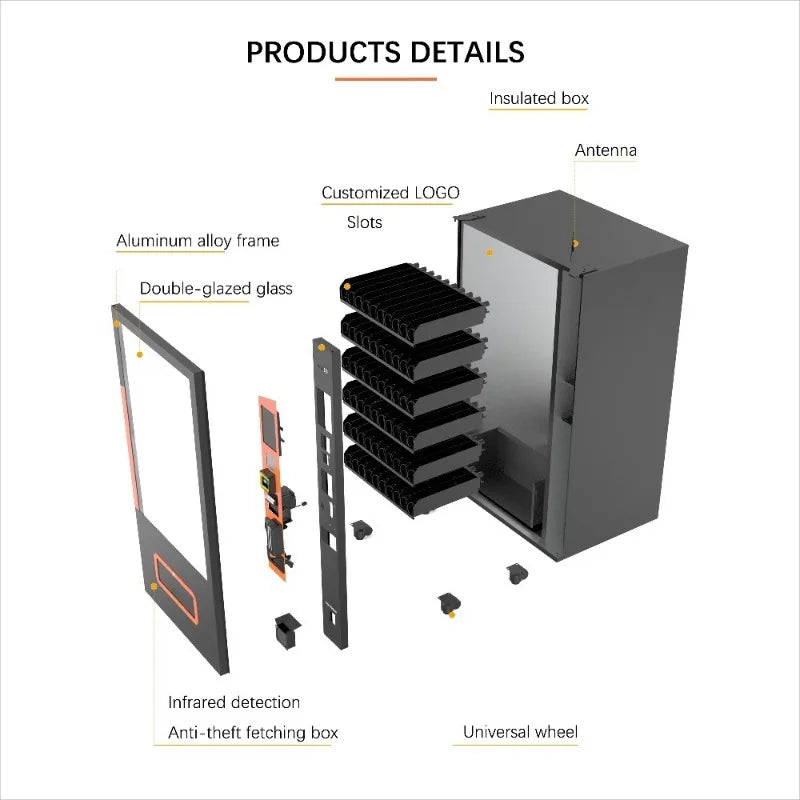 Vending Machine Automatic Snack Drink Beverage Refrigerated Combo Dispenser Smart Commercial Store Customized