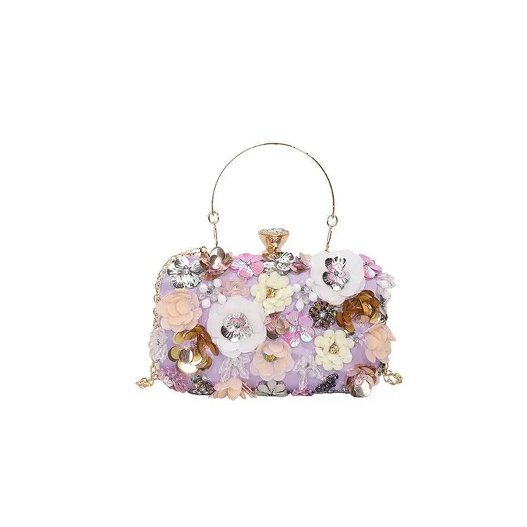 2025 Winter Women Evening Bags For Women Luxury Floral Rhinestones Shoulder Crossbody Bags Party Wedding Clutch Ladies Handbags
