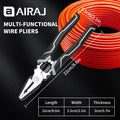 AIRAJ 3 PCS Multifunctional Electrician Wire Pliers Heavy Duty Alloy Wire Cutters Diagonal Needle Nose Pliers Hardware Tools