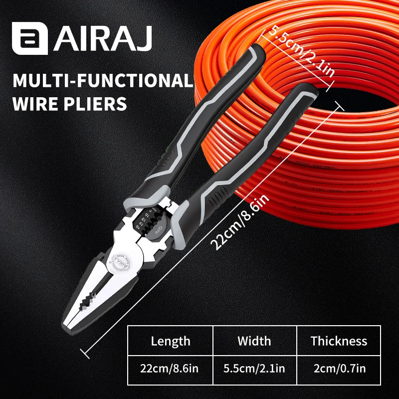 AIRAJ 3 PCS Multifunctional Electrician Wire Pliers Heavy Duty Alloy Wire Cutters Diagonal Needle Nose Pliers Hardware Tools