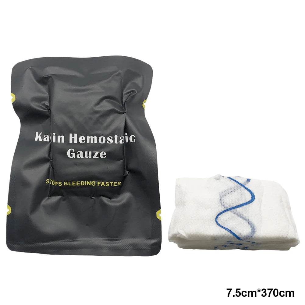 Kaolin Hemostatic Z-Fold Gauze Soluble Trauma Dressing Tactical IFAK Emergency First Aid Wound Care Supplies multiple sizes