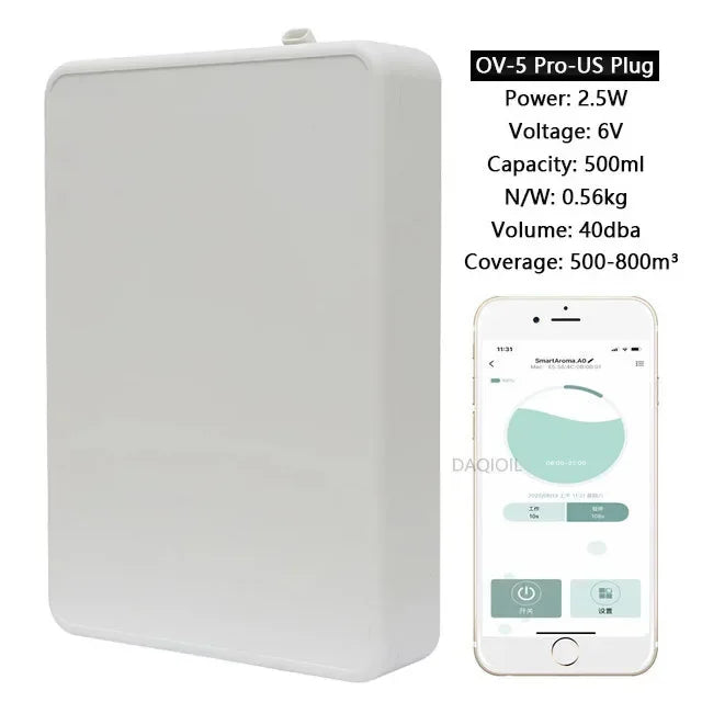 Smart Aroma Diffuser Wall Mounted Essential Oil Diffuser  APP Control Fragrance Diffuser Big Coverage Scent Machine Hotel Home