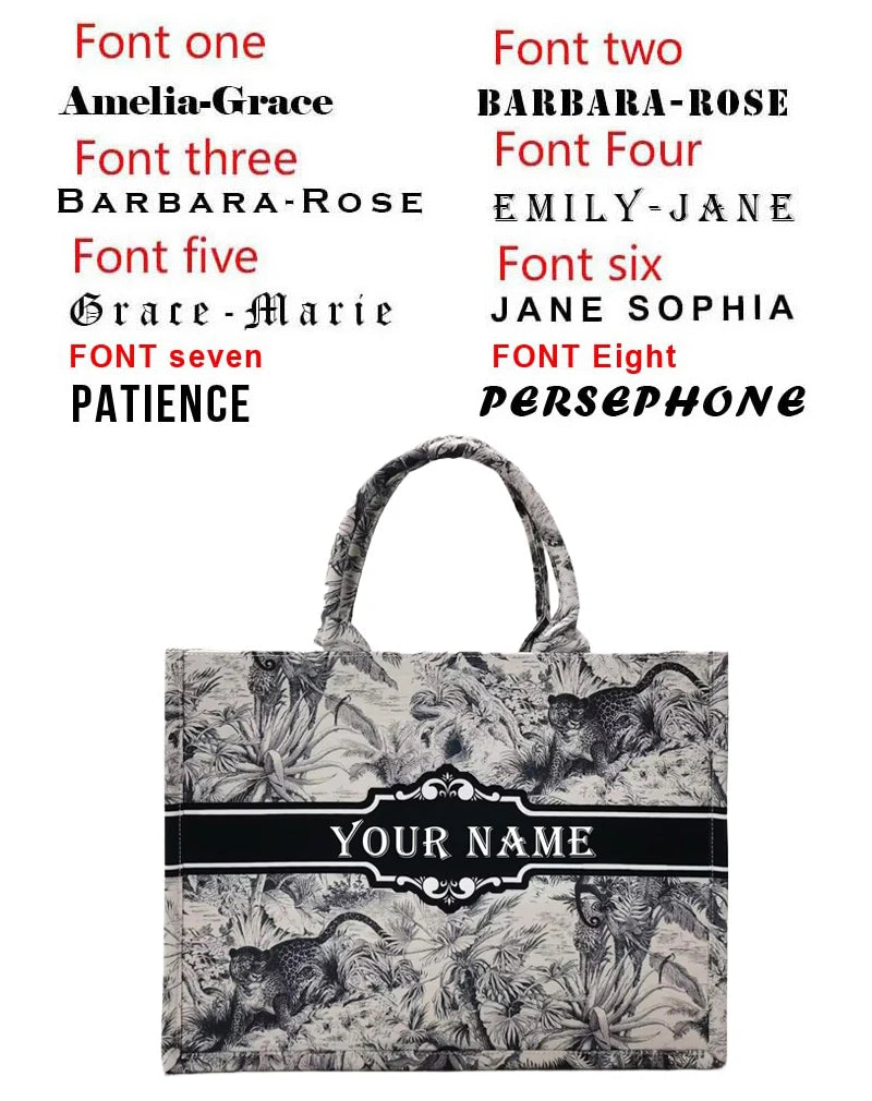 2026 New Personalized Custom Women's Tote Bag, Canvas Printed Handbag, Large Capacity Beach Bag