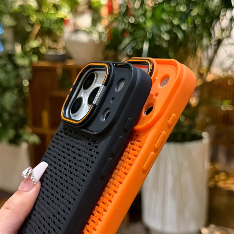 Cooling Mesh Camera Mount Case For iPhone 17 15 14 13 12 16 Pro Max Plus For Magsafe Charge Shockproof Heat Dissipation Cover
