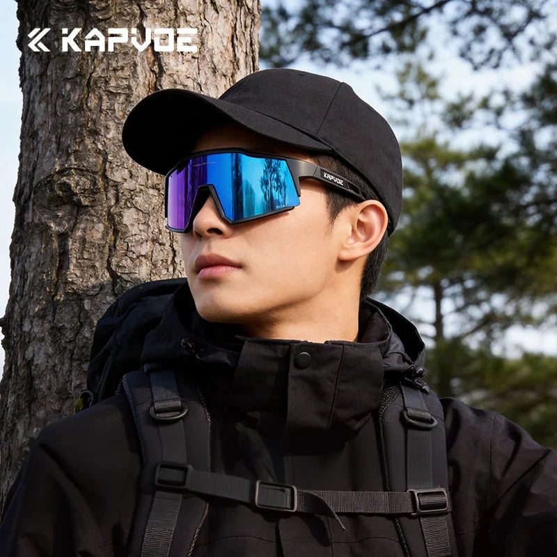 KAPVOE New Mountaineering Sunglasses Cycling Glasses Outdoor Sports Hiking Eyewear Glasses Men Women MTB Bicycle UV400 Windproof