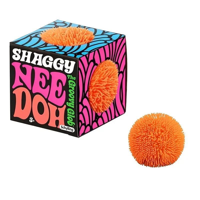 Teenie Needoh Fuzz Ball 3 Pack Mini Spiky Squeeze Toy Soft Burr Non-toxic Maltose Anxiety Relief Heal ADHD Sensory Calming Toy
