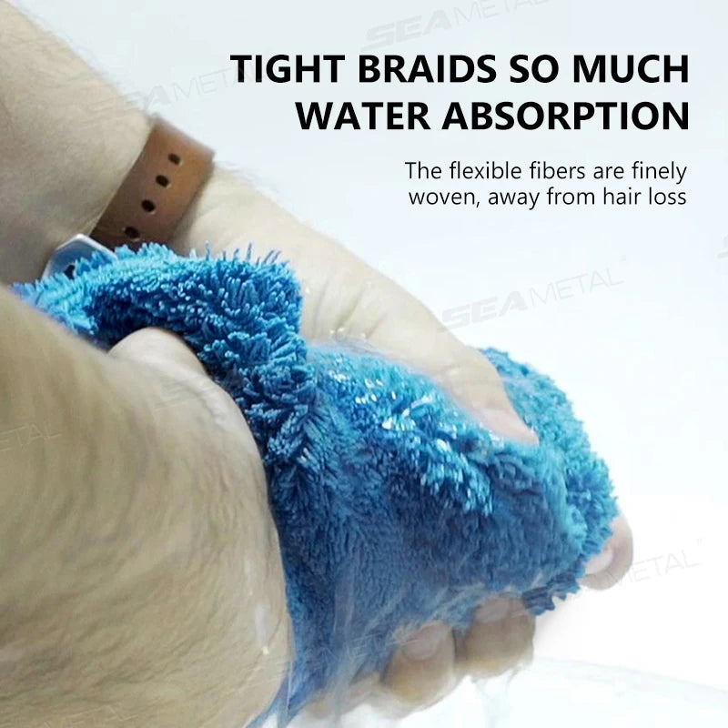 SEAMETAL 1200GSM Car Cleaning Towel Heavy Duty Thicken High-Absorbent Drying Cloth Ultra-Soft Scratch Free Car Detailing Towel