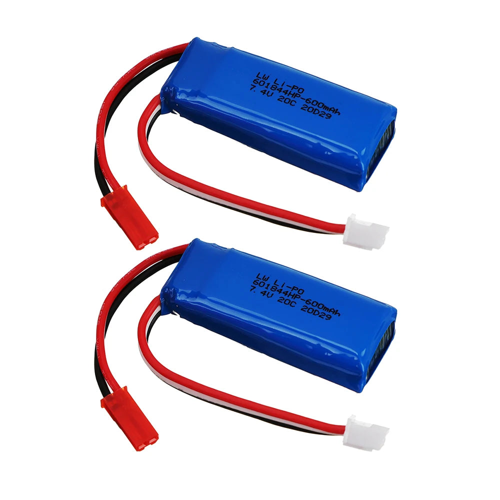 7.4V 600mAh Lipo Battery Charger for WLtoys K969 K979 K989 RC Car for XK A280 A160 A300 RC Aircraft Spare Parts 2s 7.4v Battery