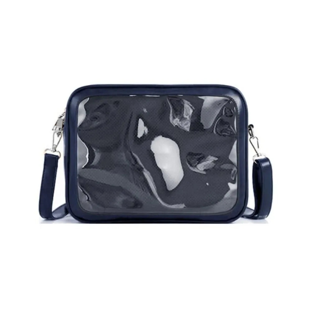 Multifunction Zipper Bag Solid Color Itabag PU Cotton Bag Transparent Bags Wallet Storage Bag Shoulder Bag Travel