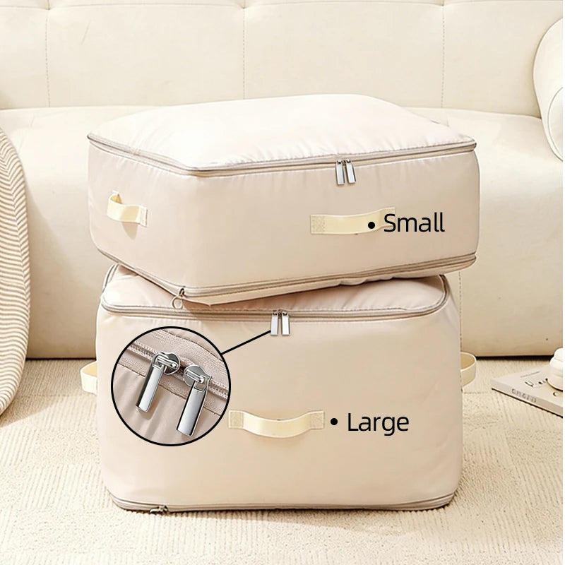 Compression Storage Bag Comforter Blanket Duvet Clothes Zipper Space Saver Home Large Dustproof Reusable Travel Closet Organizer