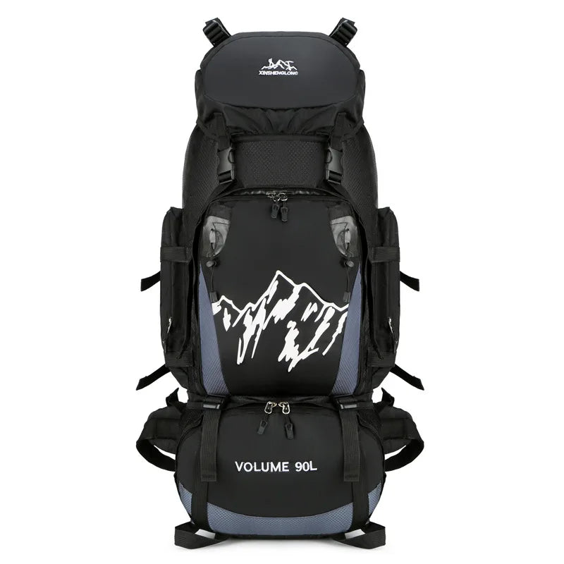 90L Outdoor Mountaineering Backpack Large Capacity Sports Bag Waterproof Hiking Travel Bag Optional Reflective Strip Backpack