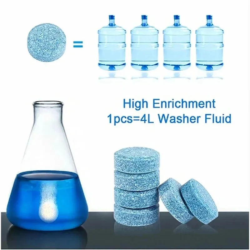 New Solid Cleaner Car Windscreen Cleaner Effervescent Tablet Auto Wiper Glass Solid Cleaning Concentrated Tablets Detergent 2024