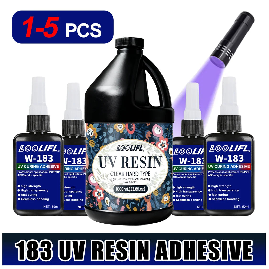 Hot Sell UV Hard Resin Adhesive UV Glue Welding Kit 50g/1000g DIYJewellery Making For Jewellery Glass Metal 1-Minute Fast Curing
