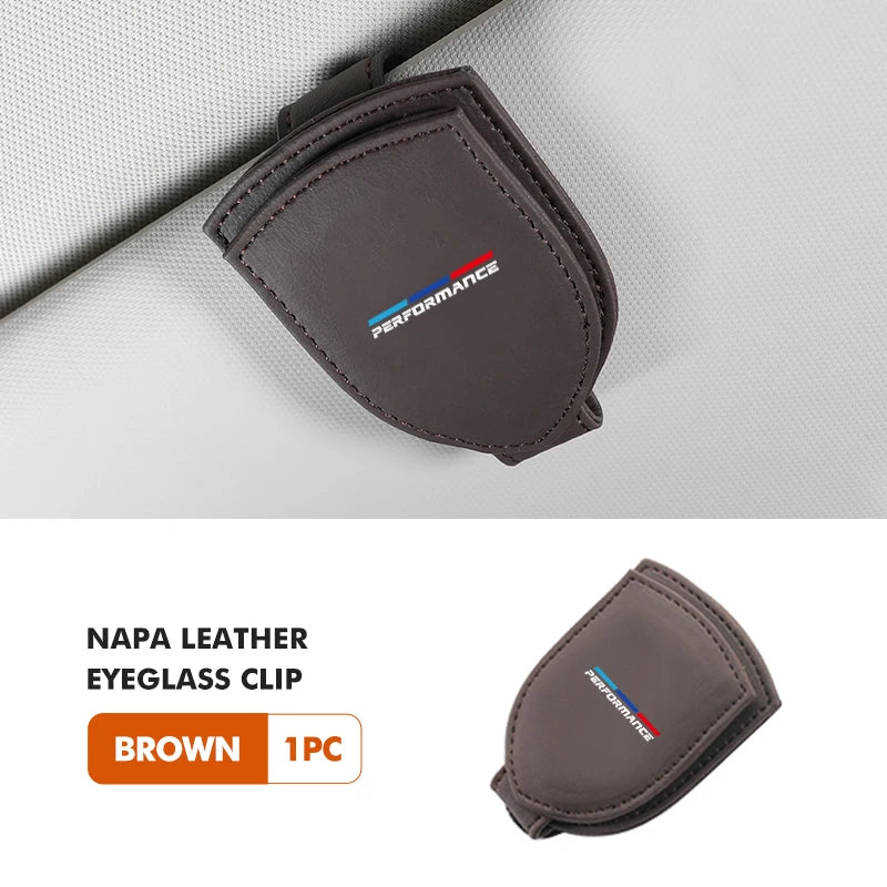 For BMW Car Glasses Holder Sun Visor Sunglasses Clip Card Accessories 1 3 5 Series X1 X3 X4 X5 X7 G20 G38 F20 F39 F48 E46