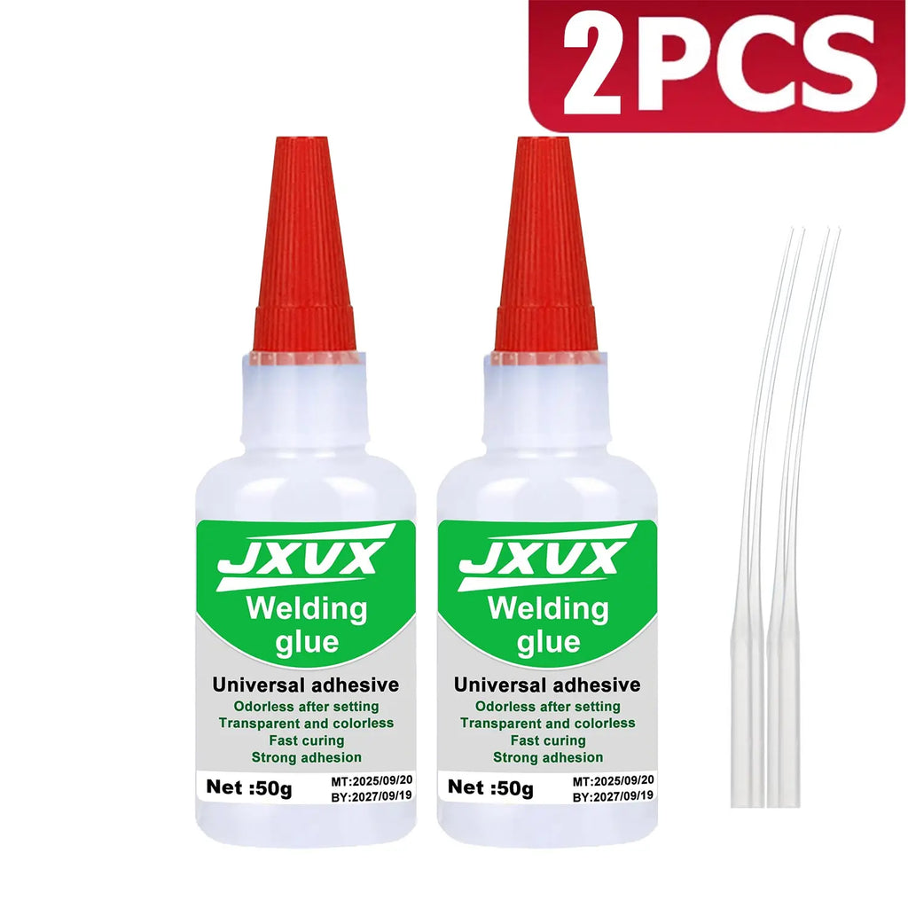 LOOLIFL 50g High Strength Oil-based Glue for Welding, Oil-based Super Glue, High Quality CA Glue - Universal Instant Adhesive for Resin Ceramics Metal Glass Wood, Complimentary Precision Dispenser.