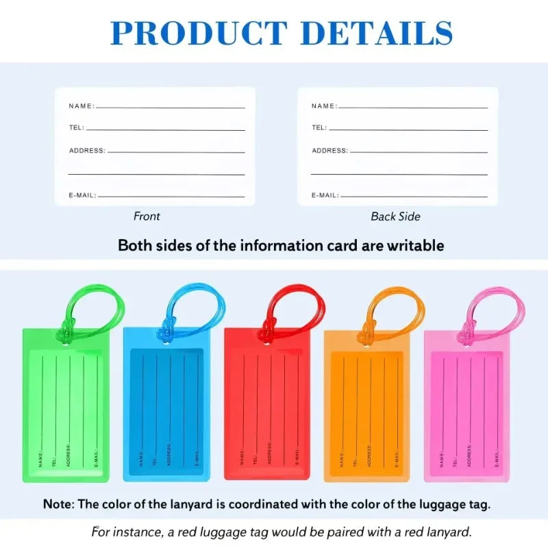 1pcs PCS Luggage Tag Boarding  PVC Baggage Tags Travel Accessory Women Men Suitcase ID Address Name Holder Bag Label