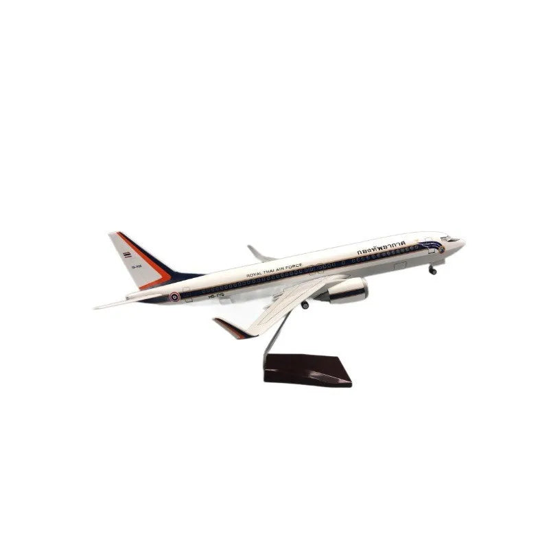 Royal Thai Presidential Boeing 737 Airplane Model 47cm Simulated Static Aircraft With Lights And Wheels For Collection Display