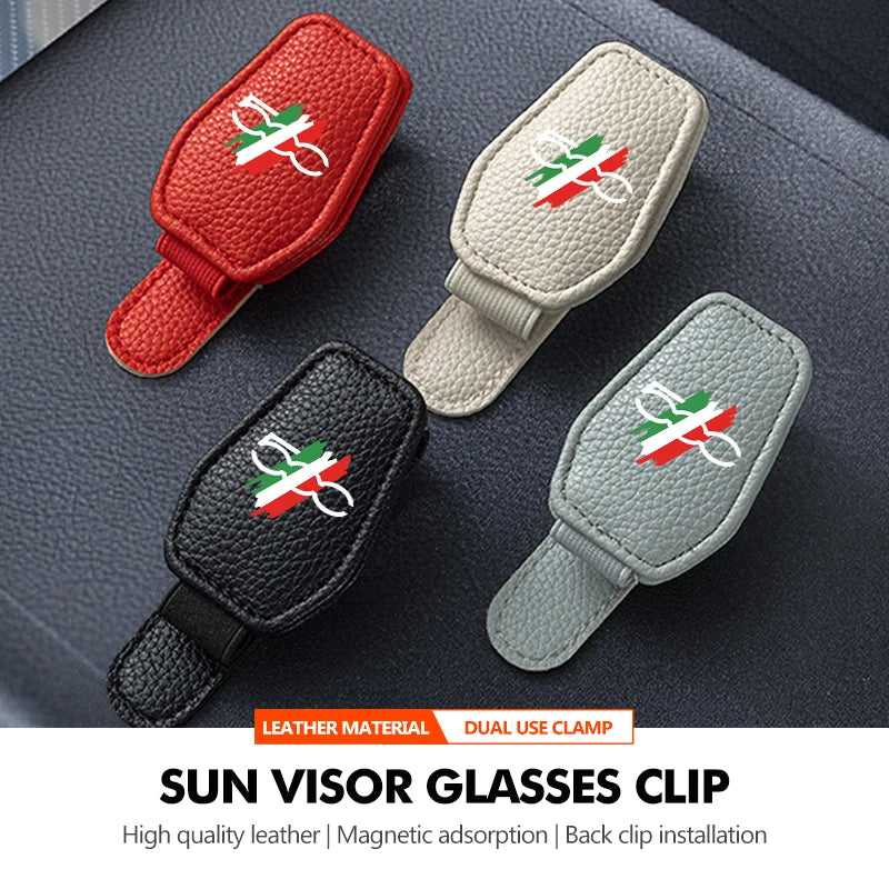 Multifunction Car Sun Visor Mount Sunglasses Clip Holder For Fiat 500 500C 2012 500X 500L Abarth 695