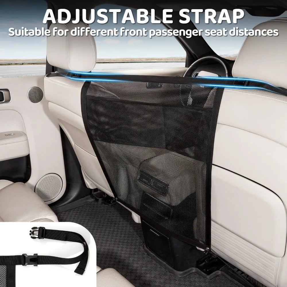 Dog Car Barrier,Dog Car Net Barrier with Mesh Organize,Pet Divider Fit Car/SUV/Truck