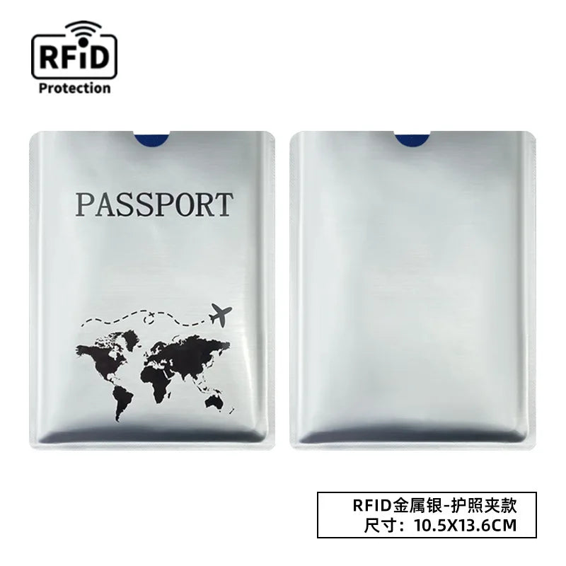 Anti Magnetic Passport Protective Cover Anti-theft Brush Aluminum Foil Passport Bag Rfid Cover for Passport