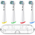 Toothbrush Travel Case Protective Box and 4 Pcs Replacement Brush Heads Set Compatible with Oral B iO Series Electric Toothbrush