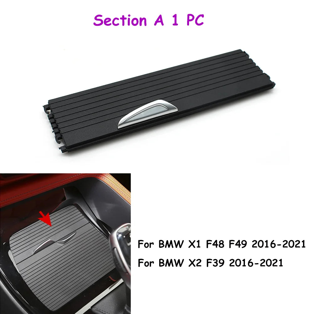 F48 F49 F39 Car Interior Central Console Cup Holder Slide Roller Blind Cover For BMW X1 X2 2016-2023 51169299529 51169381047