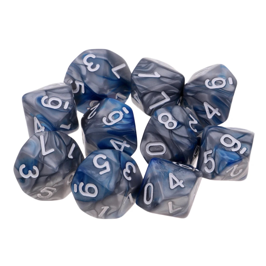 MagiDeal 10pcs 10 Sided Dice D10 Polyhedral Dice for Table Games for Pub Club Games Supplies Dungeons and Dragons Table Games