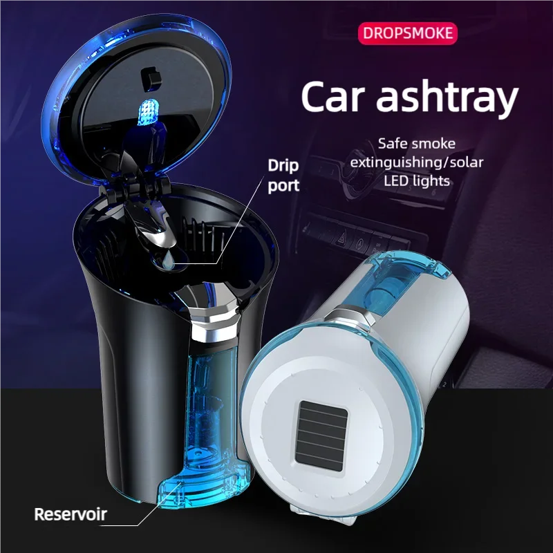 Self-Extinguishing Water-Dripping LED Car Ashtray: Your Ultimate Cigarette - Killing Companion