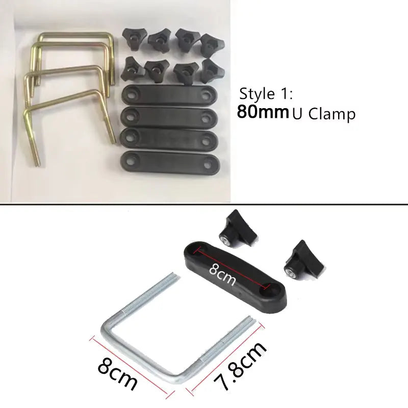 4pcs/Set Car Roof Rack Basket U-Bolt Clamps Mounting Fitting Kit
