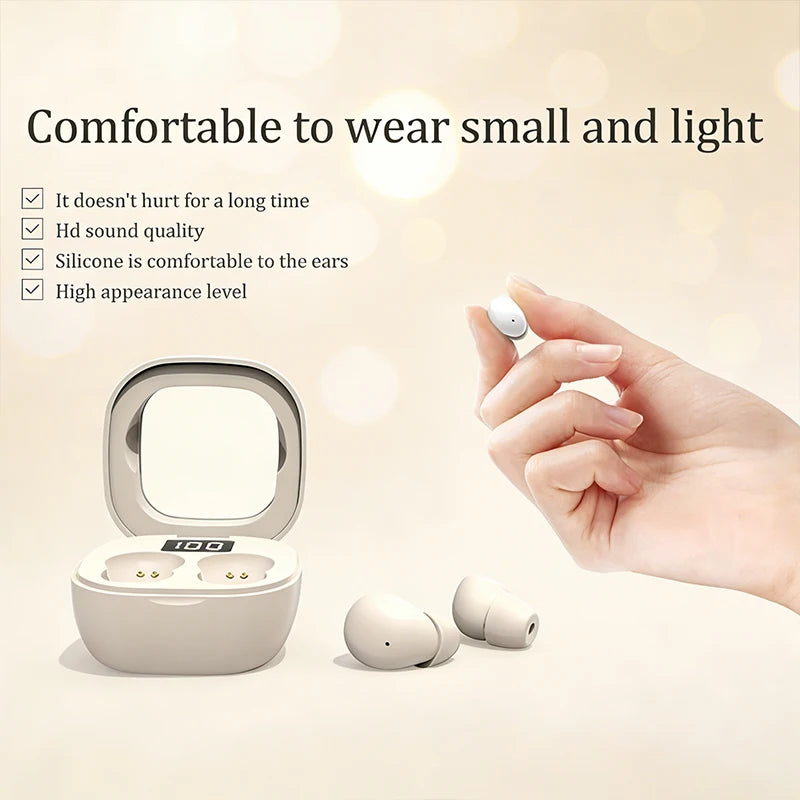 SK19-True wireless headphones-Mini ultra-small wireless sleep headphones with long battery life and high-fidelity sound quality