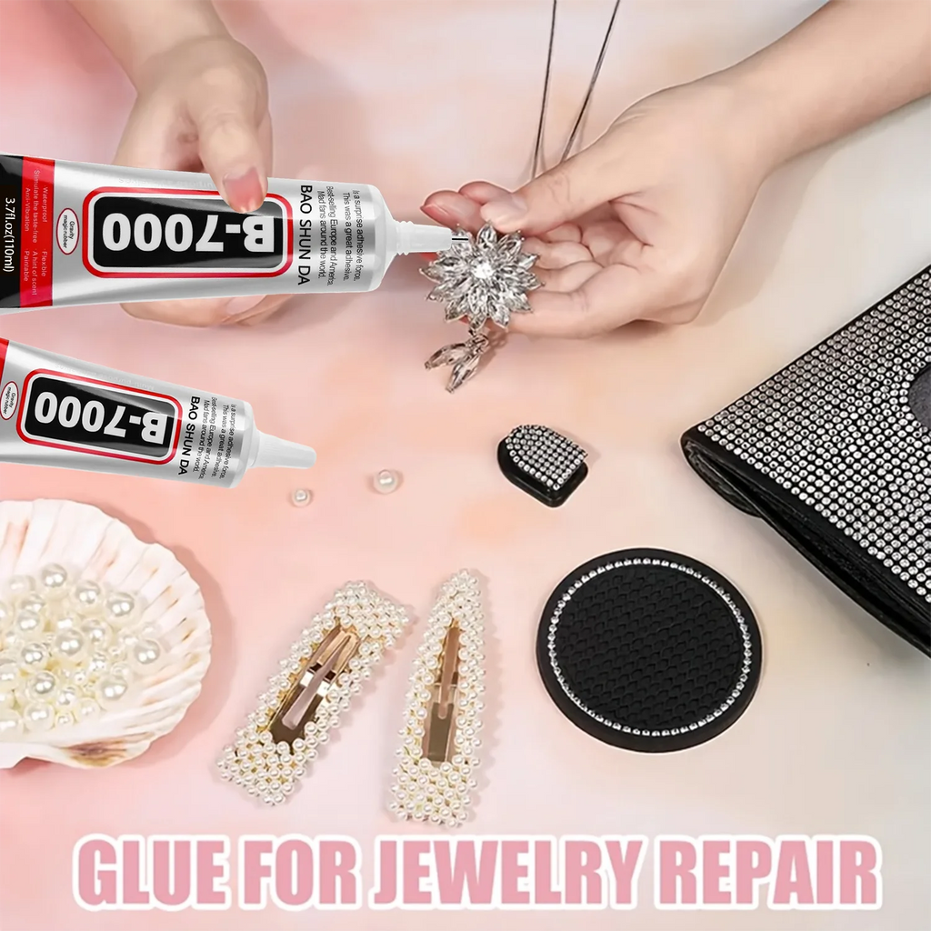 B7000 Jewelry Glue Clear Rhinestone,  Craft Adhesive Glue with Precision Tip Multi Function Fabric Glue for Charms Nail Art Bead