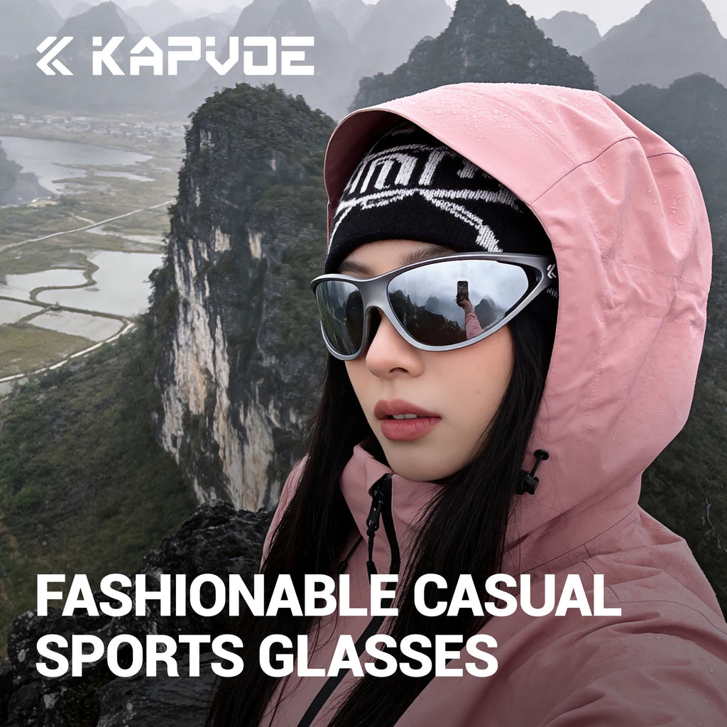 KAPVOE Hiking Sunglasses Outdoor Cycling Sports Eyewear Mountain Road Biking Glasses Racing Eyewear Stylish Cat-Eye Sunglasses