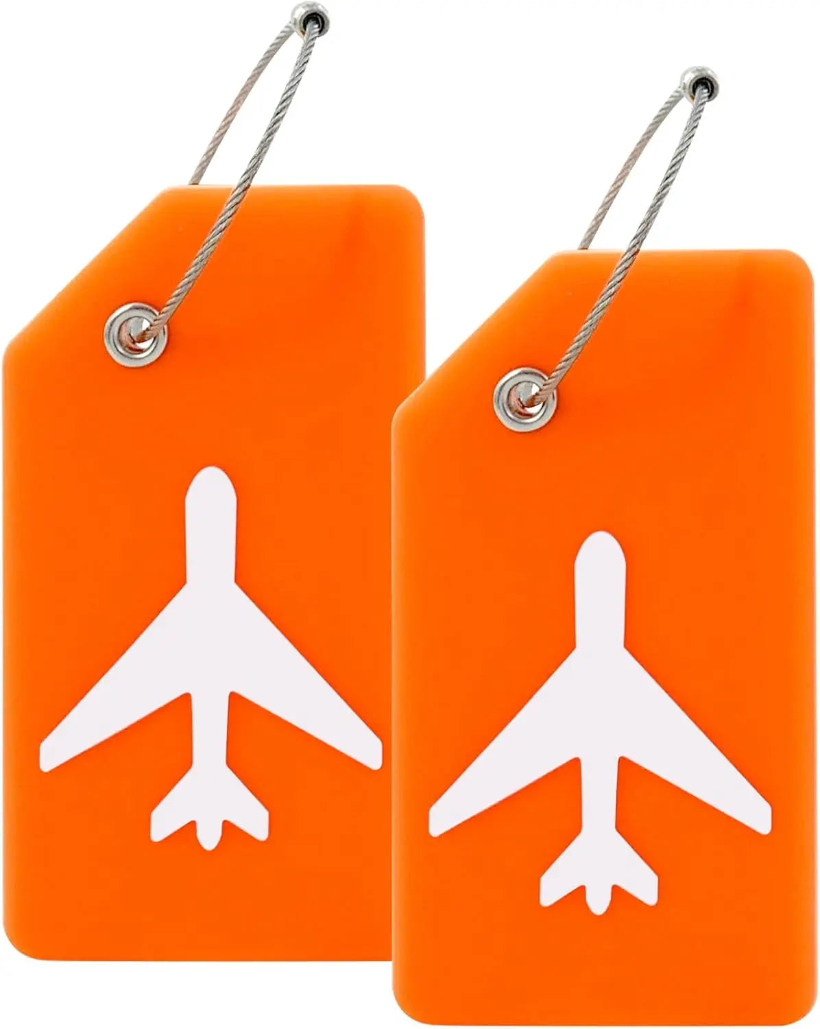2 Pack Airplane Silicone Luggage Tags for Suitcases Travel Bag Tags for Luggage Baggage Suitcase Tags with Privacy Name ID Card