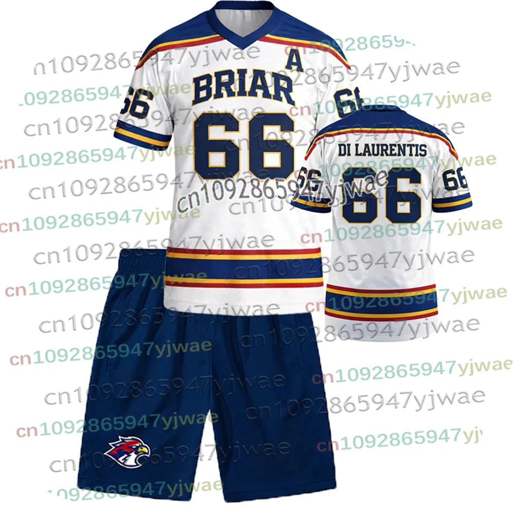 Off Campus Briar University Jersey 2 Piece Outfit Tracksuit Graham 44 22 DI LAURENTIS 66 Tucker46 Mens Tshirt Shorts 2 Piece Set