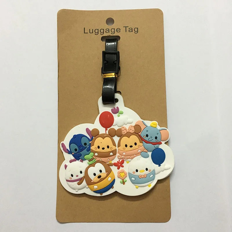 Classic Mickey Mouse Travel Accessories Luggage Tag Silica Gel Suitcase ID Addres Holder Baggage Boarding Tag Portable Label