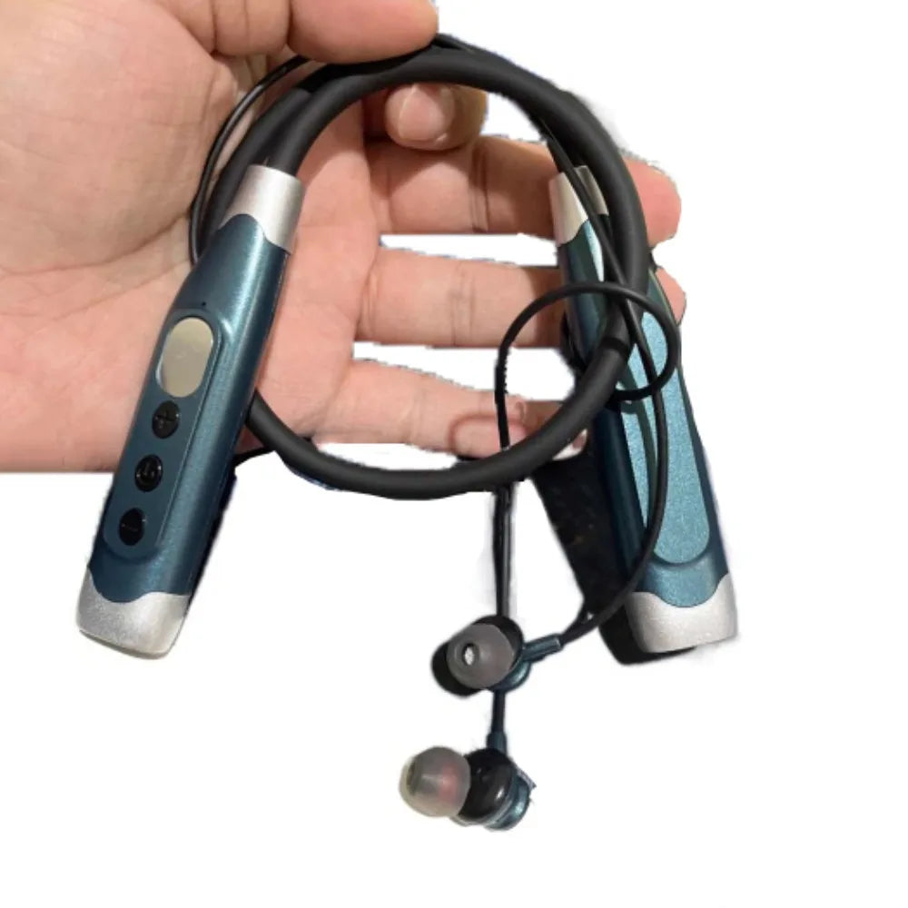 LED Digital Display Neckband Headphones Neck-mounted 3D Stereo Wireless Bluetooth Earphones Mega Bass Waterptoof Sports Headsets